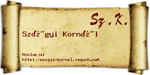 Szügyi Kornél névjegykártya