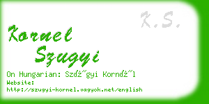 kornel szugyi business card